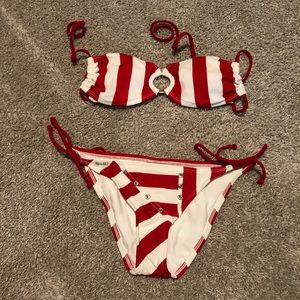 Red & White Stripe Bikini